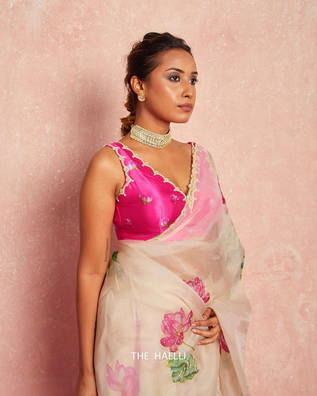 Present a new exclusive floral handwork saree collection